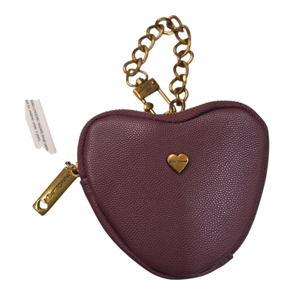 💜▪️Betsey Johnson▪️ Heart-Shaped Plum Holder with Gold Chain